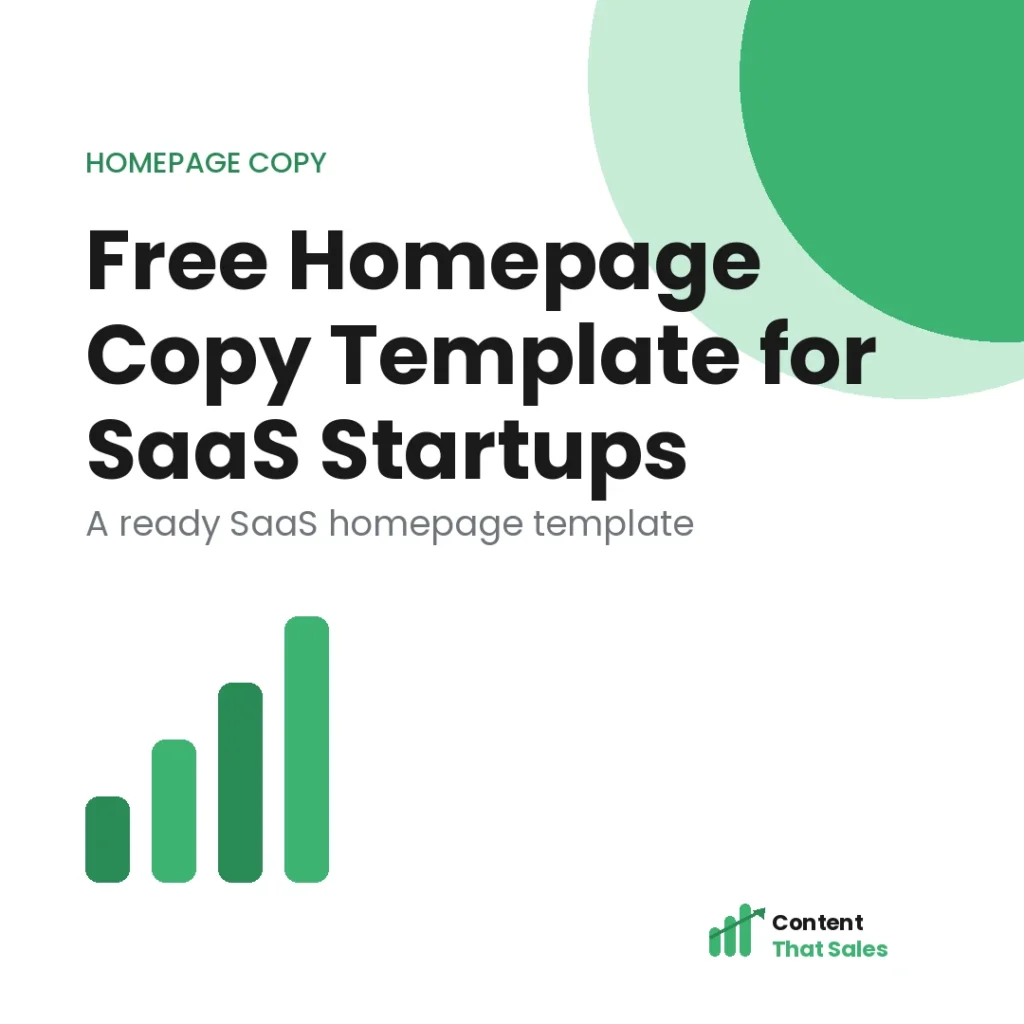 Free homepage copy template for SaaS startups