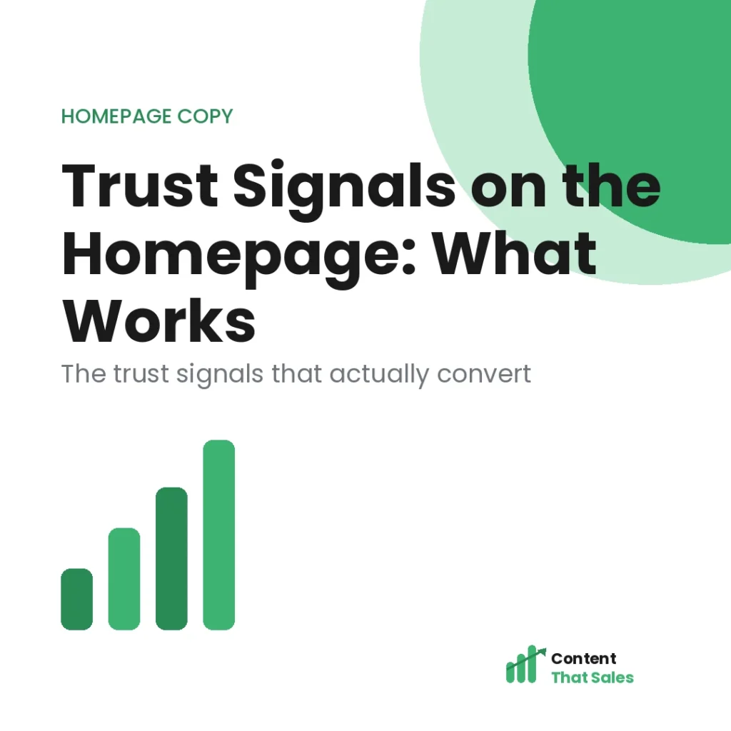 Homepage trust signals that build credibility