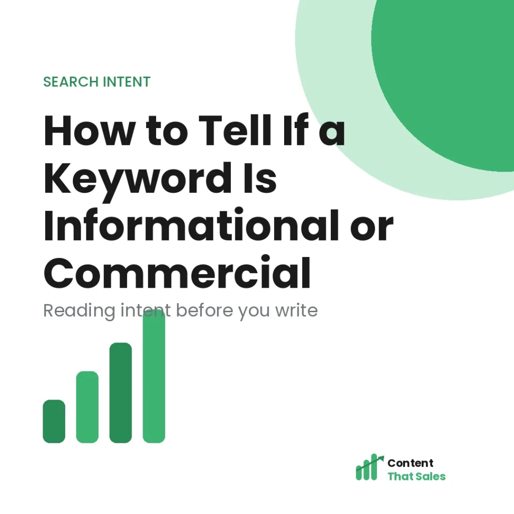 How to tell if a keyword is informational or commercial