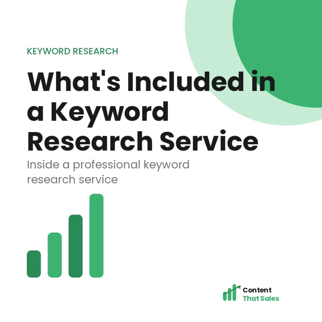What is included in a professional keyword research service
