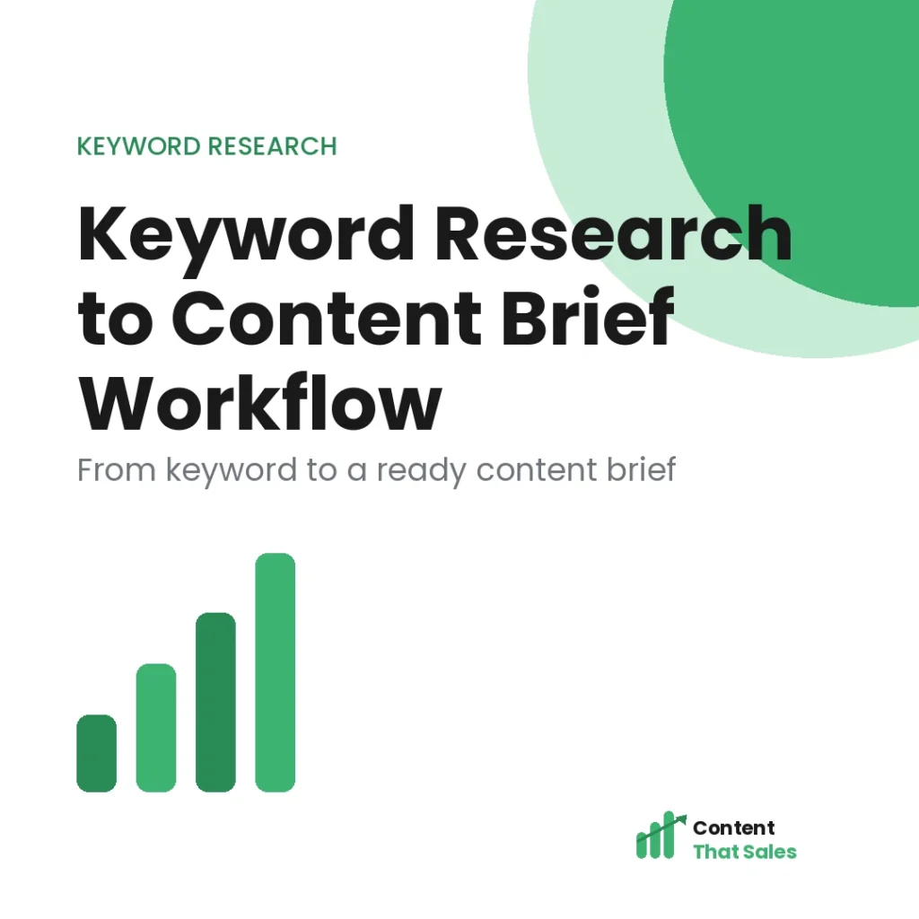 Keyword research to content brief workflow