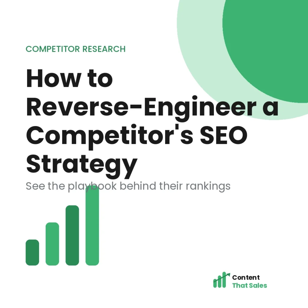 How to reverse-engineer a competitor SEO strategy