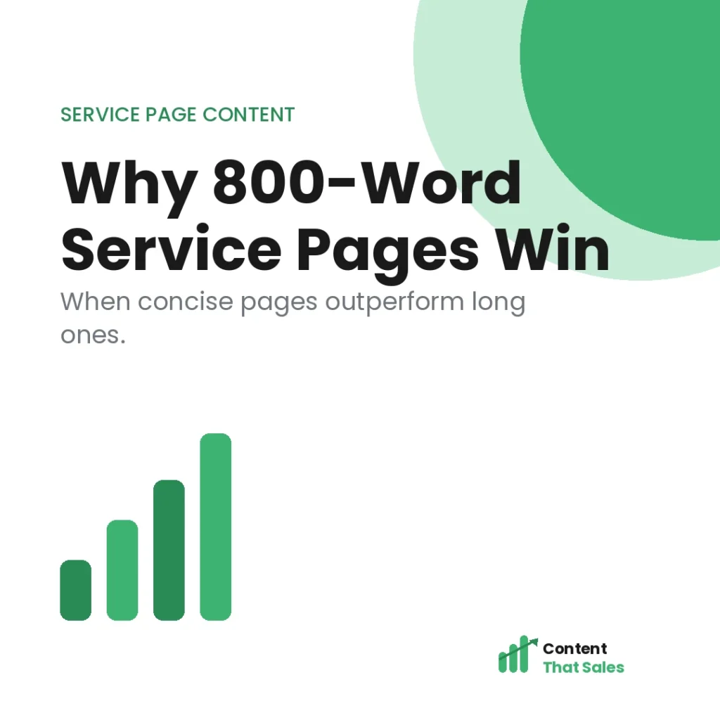Are 800 word service pages enough to rank and convert