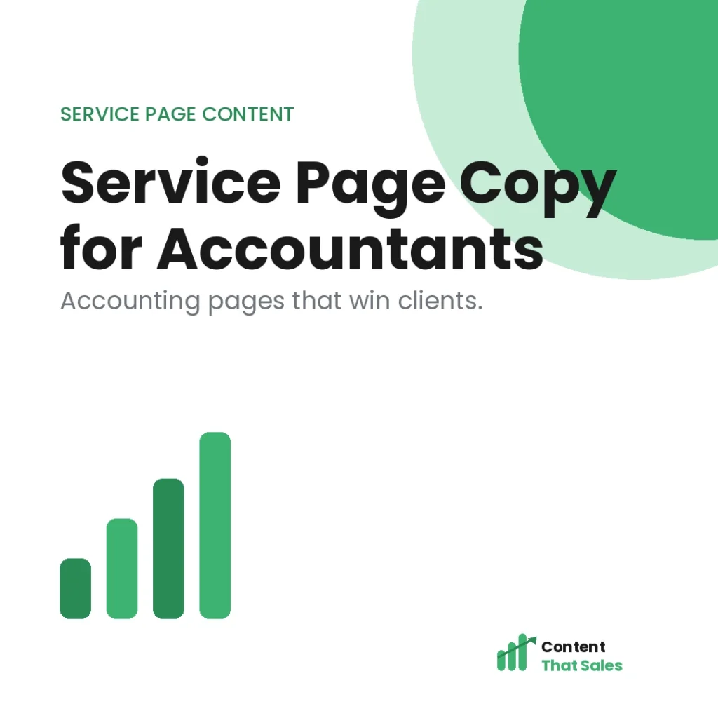 Service page copy for accountants