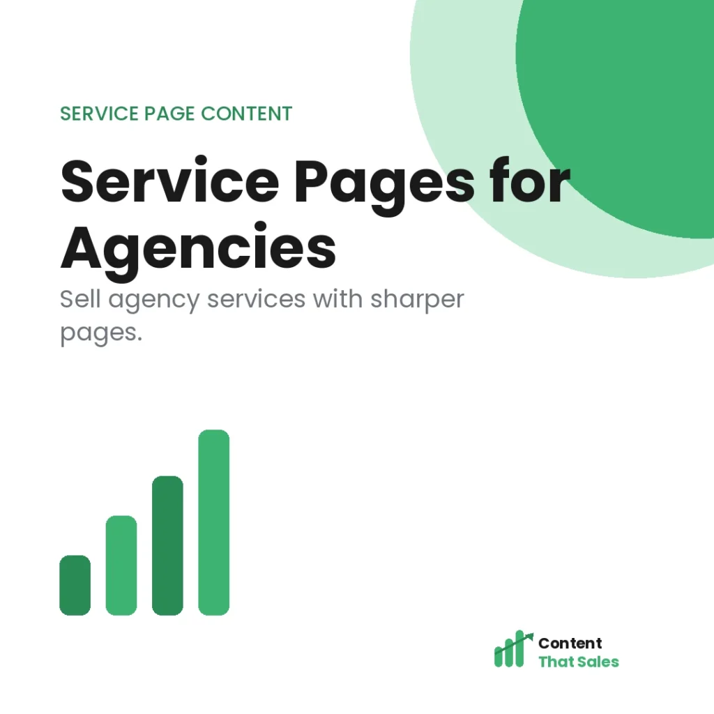 Service page strategy for agencies
