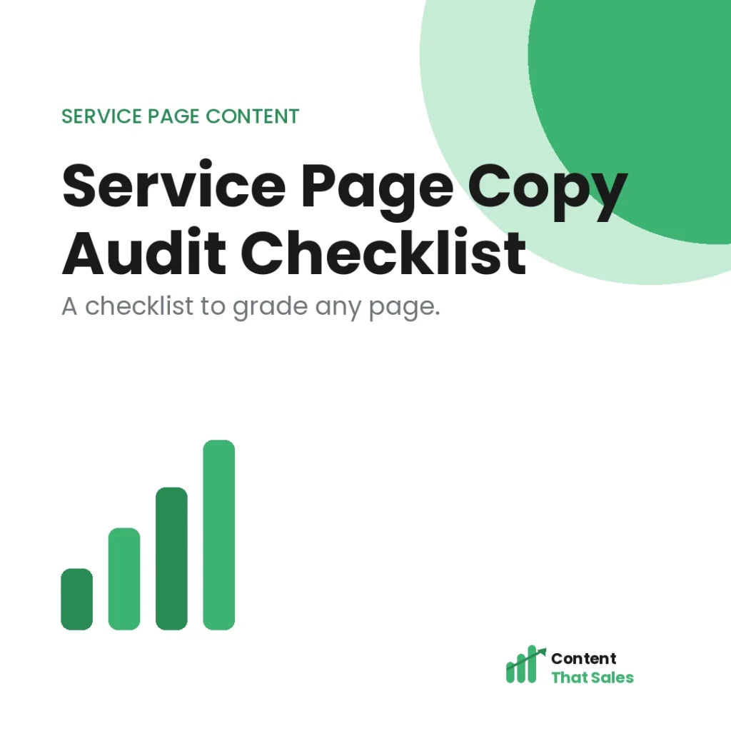 The service page audit checklist free and practical
