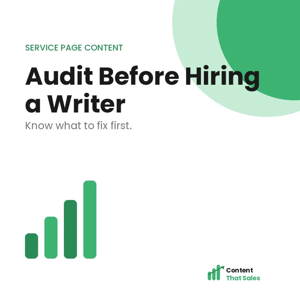 Audit your service page before hiring a writer