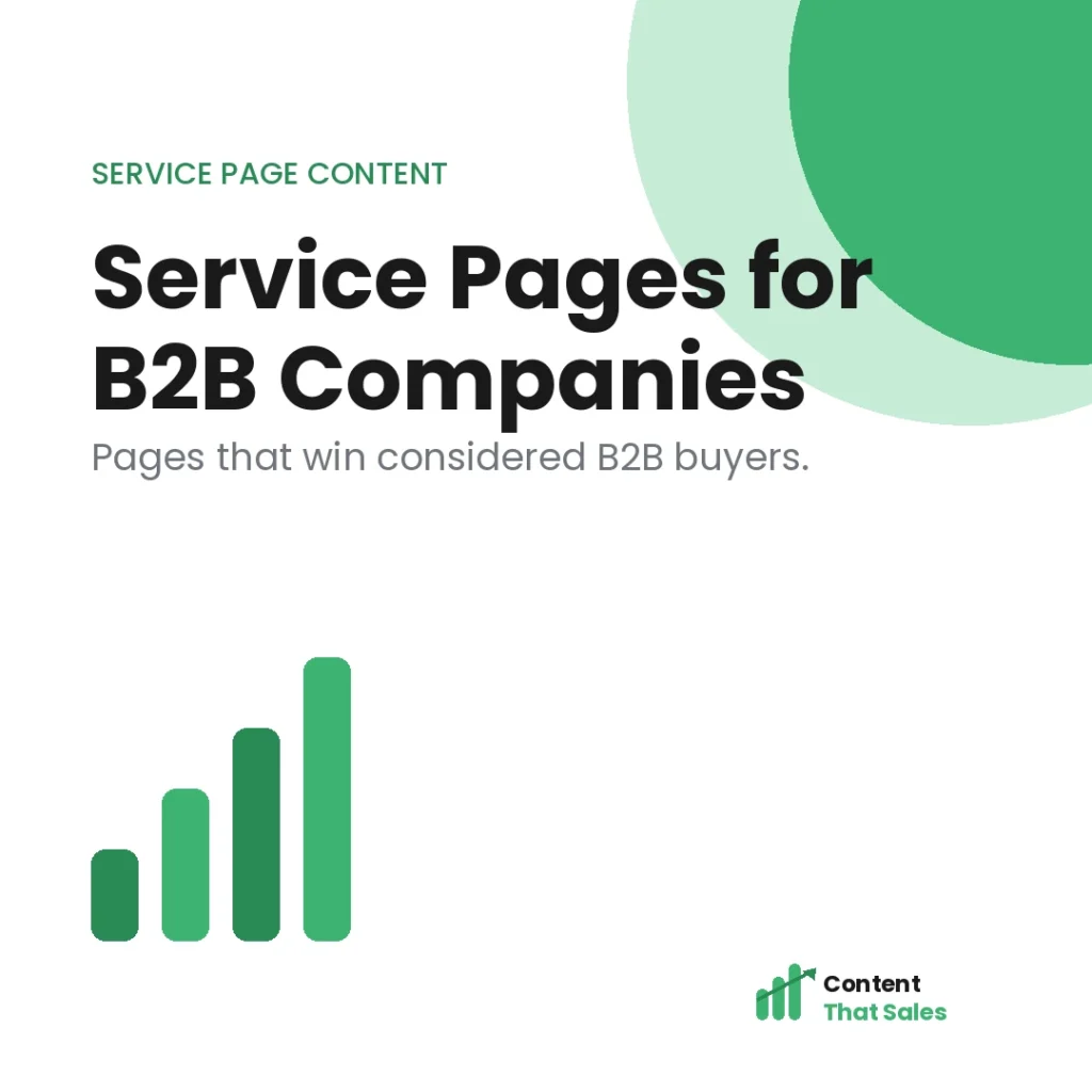 Service page strategy for B2B companies