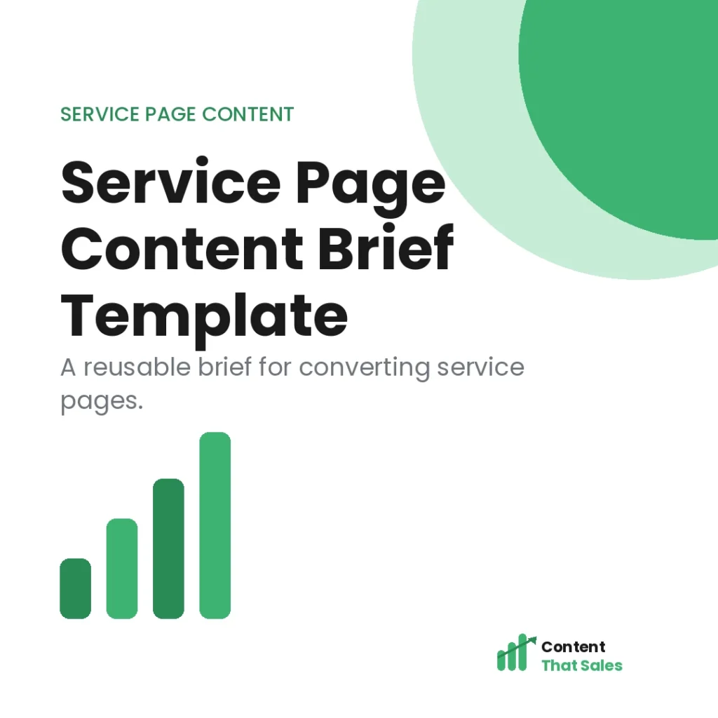 Service page content brief template