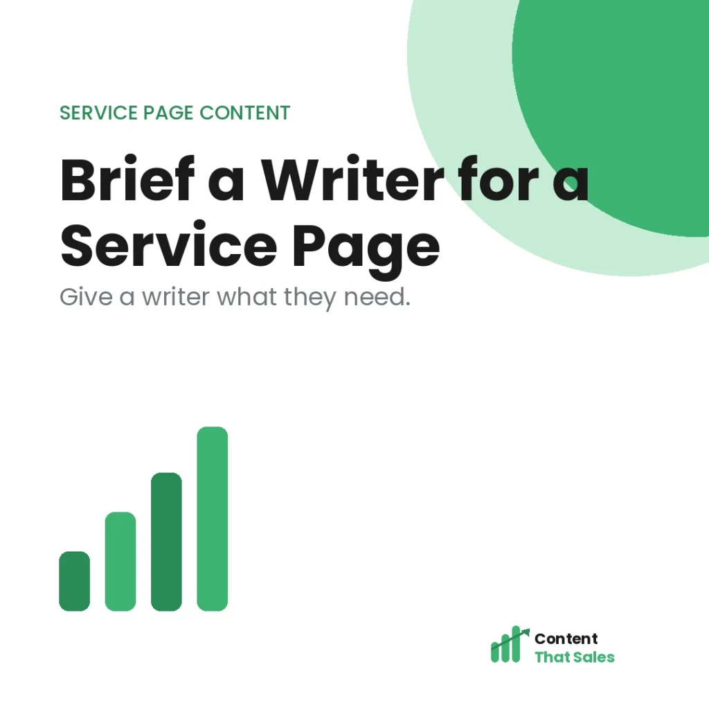 How to brief a writer for your service page