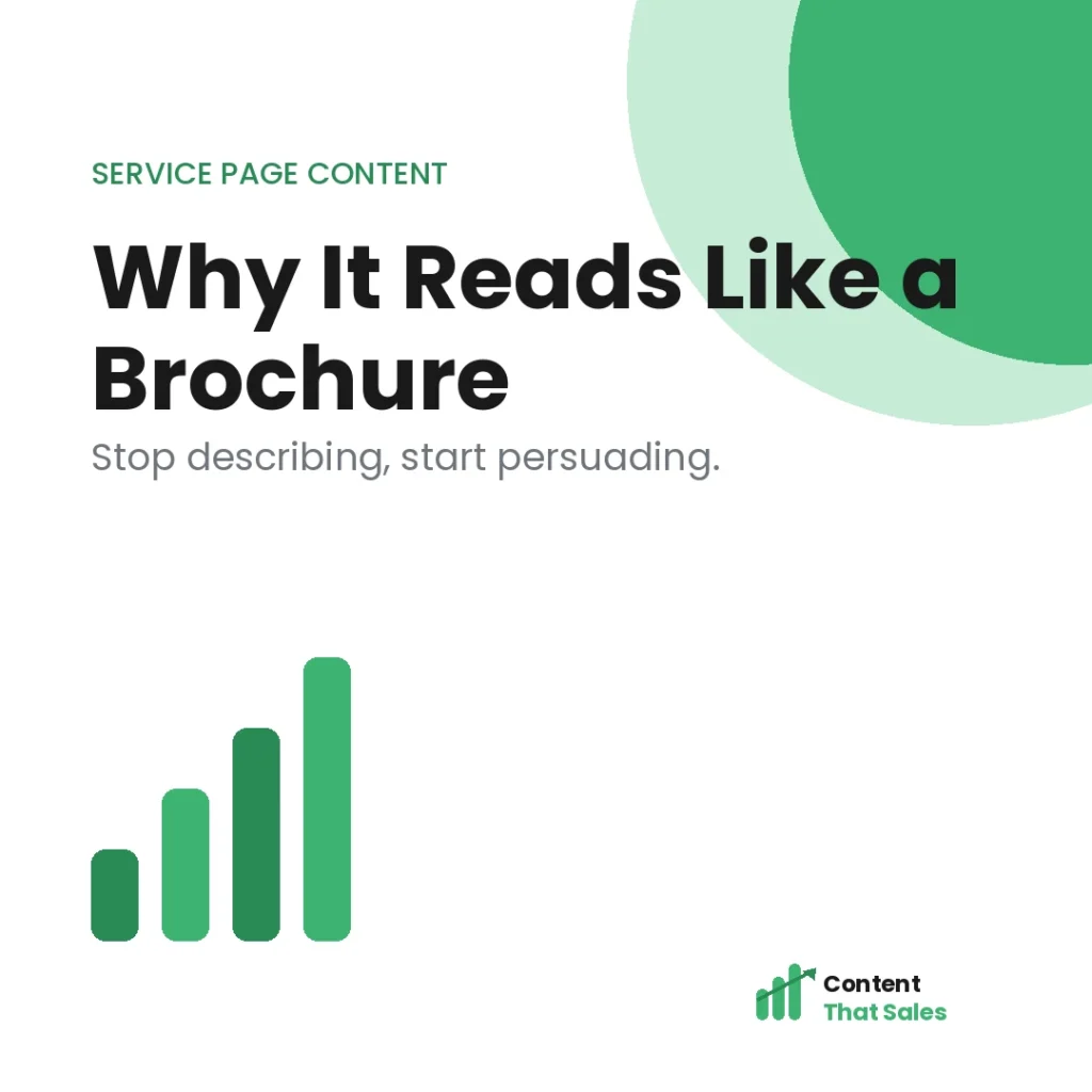 Why your service page reads like a brochure