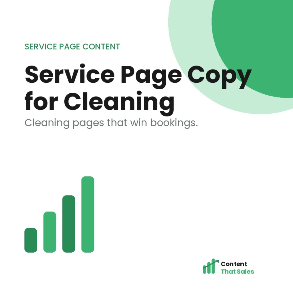 Service page copy for cleaning companies