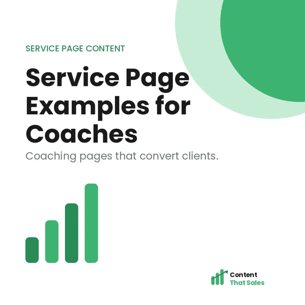 Service page examples for coaches and consultants