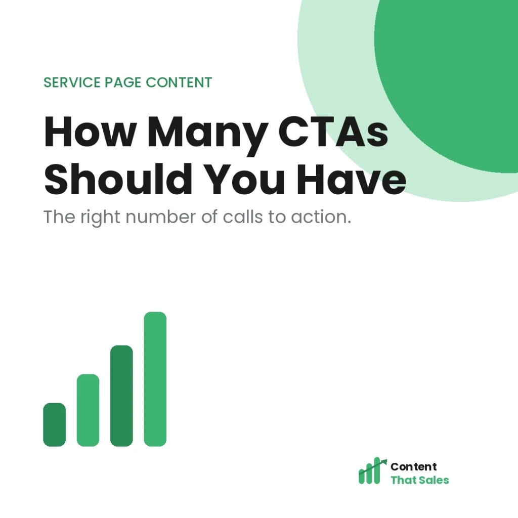 How many CTAs should a service page have