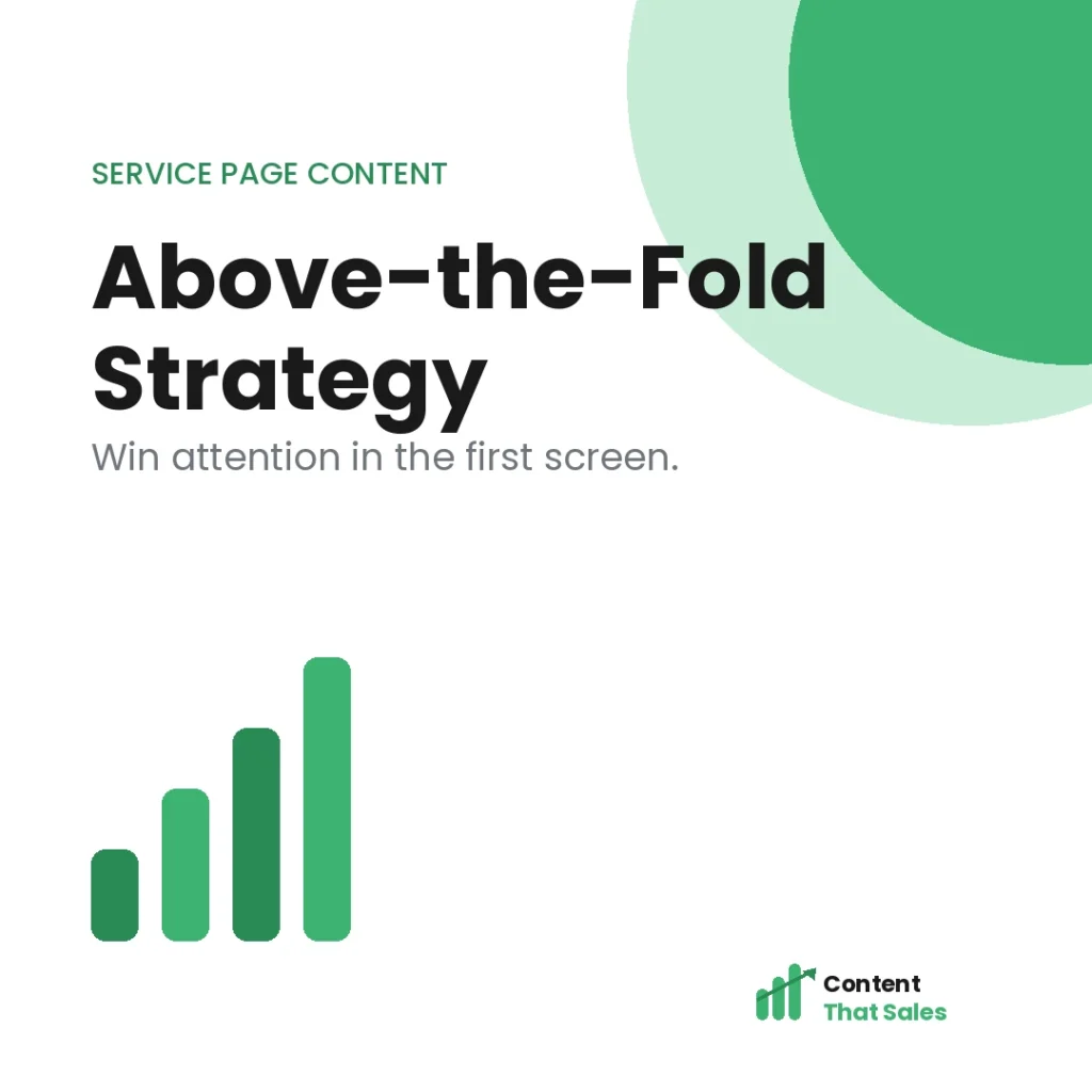Above-the-fold strategy for service pages