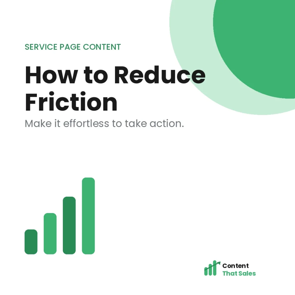 How to reduce friction on service pages
