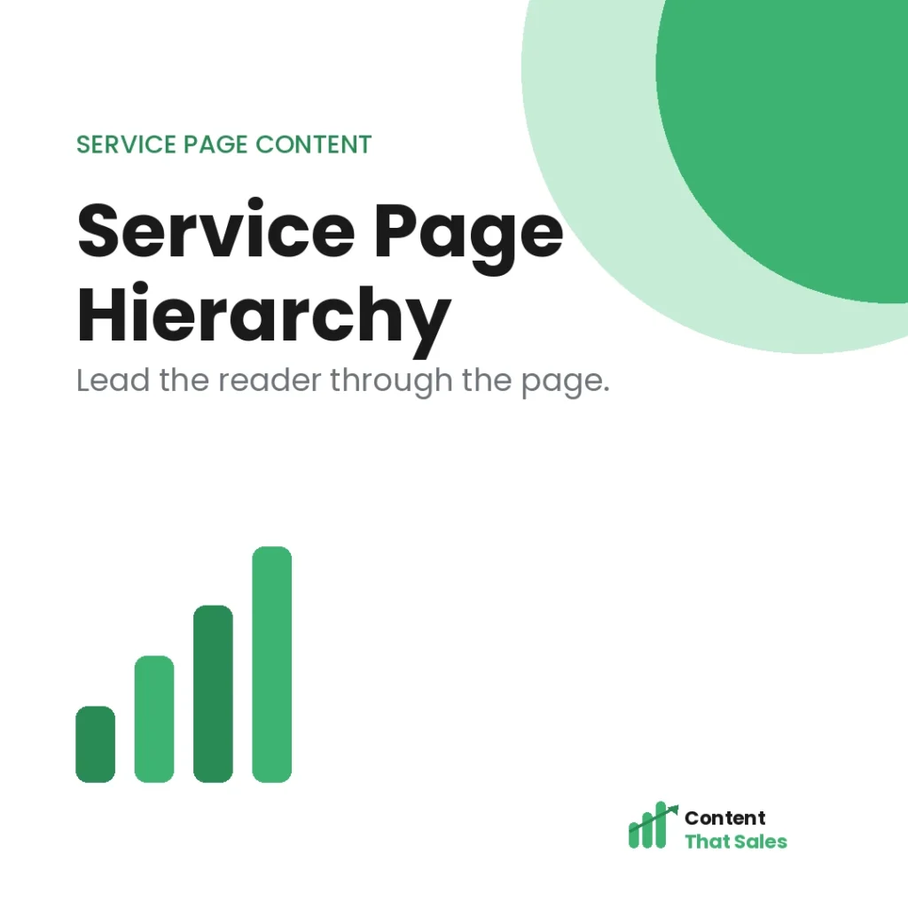 Service page hierarchy how to lead the reader