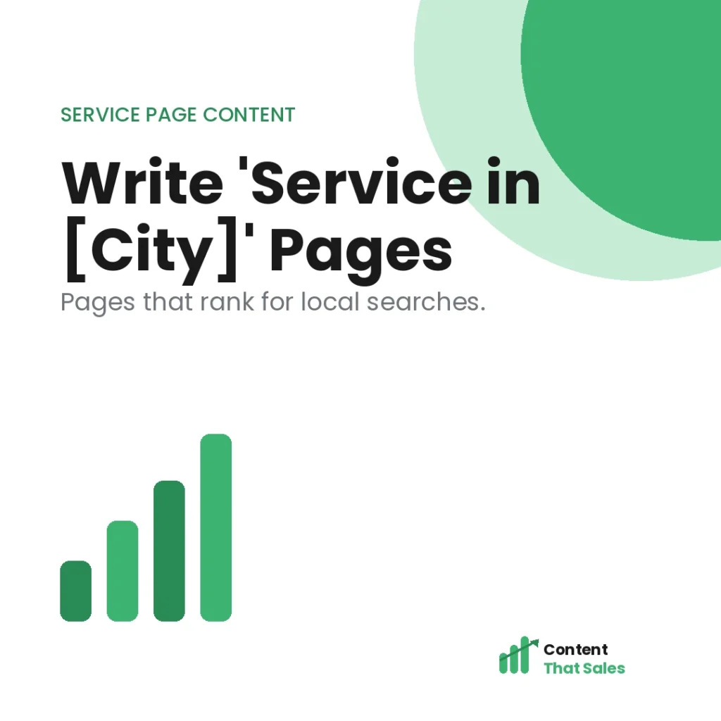 How to write service in city pages that rank