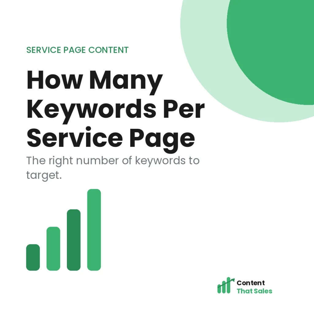 How many keywords to target on a service page