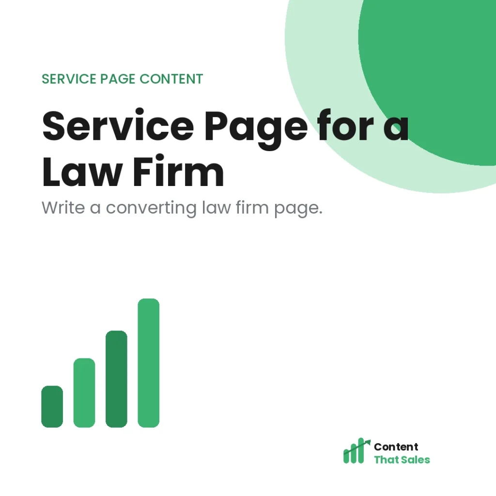 How to write a service page for a law firm