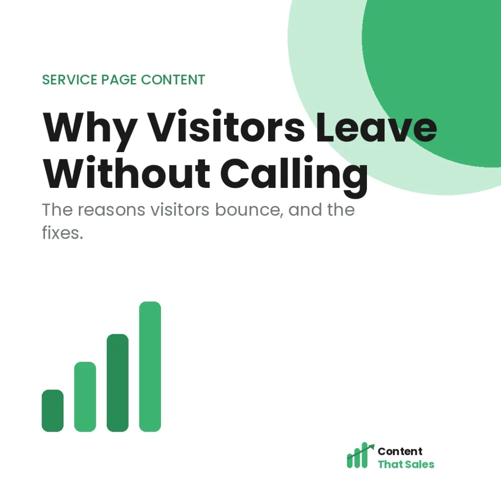 Why visitors leave your service page without calling