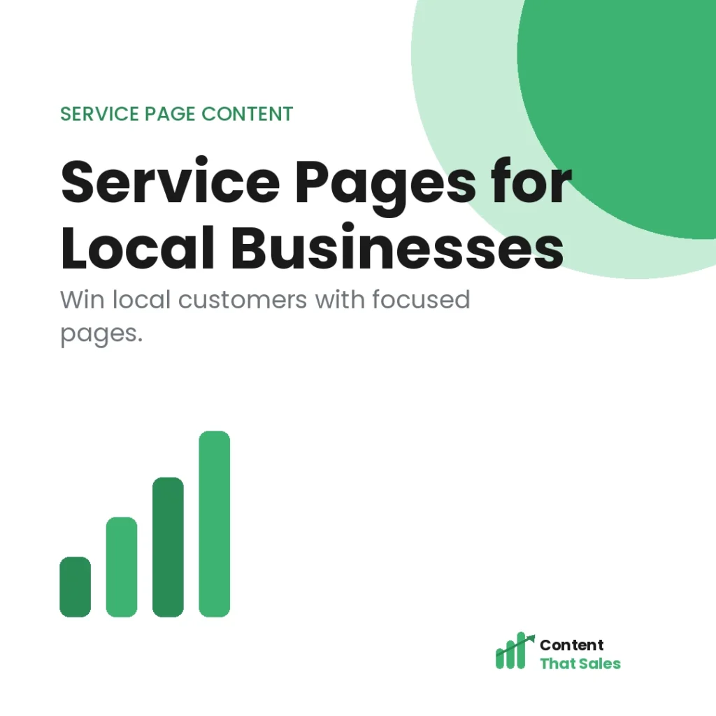 Service page strategy for local businesses