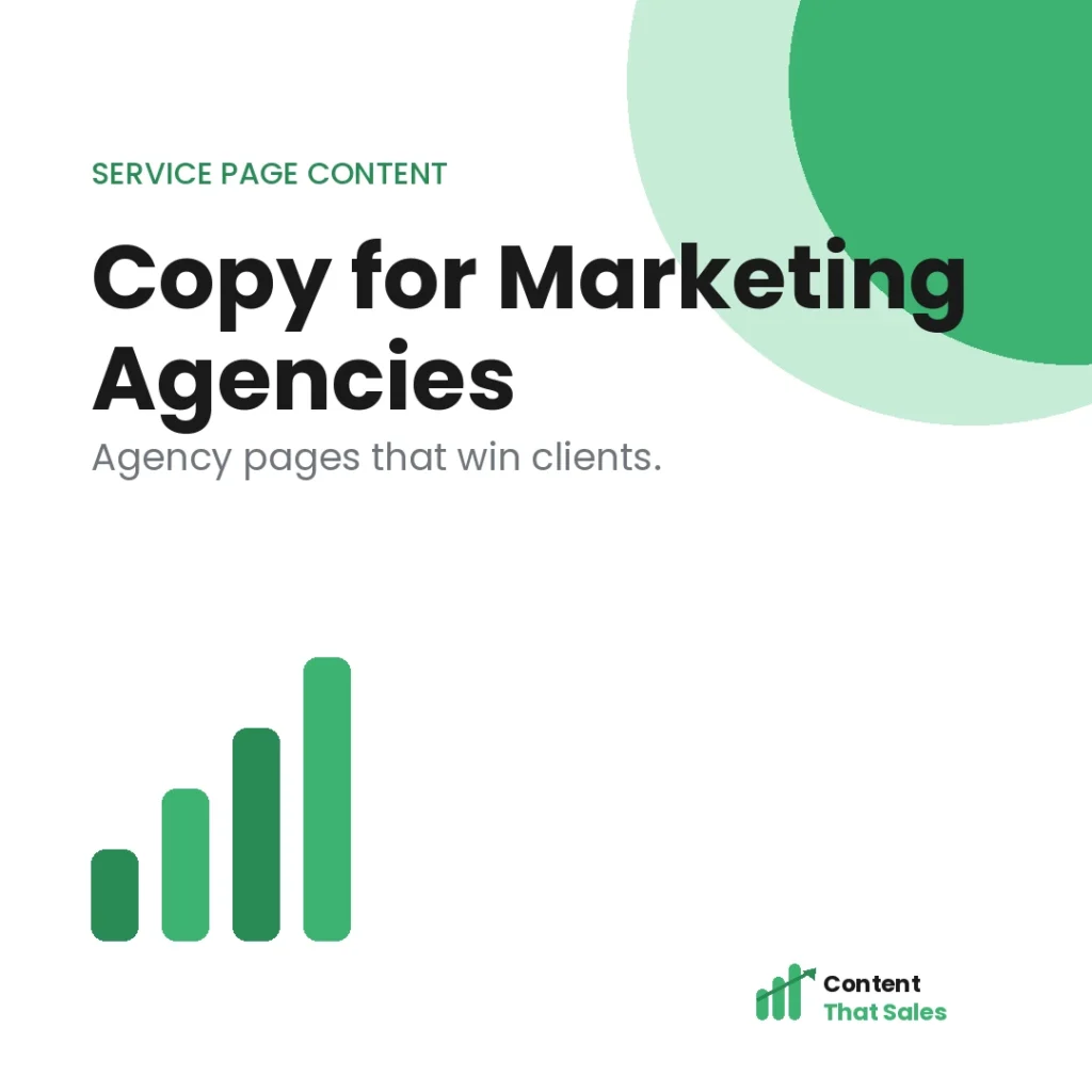 Service page copy for marketing agencies