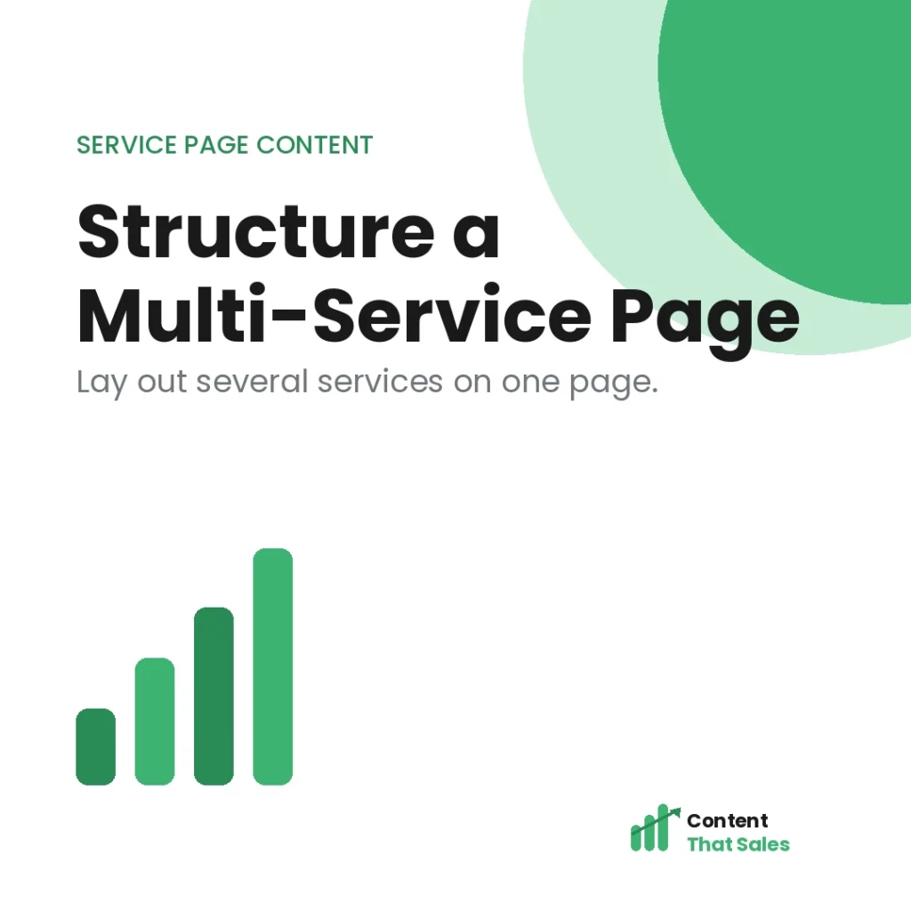 Multi-service page structure how to organise many services