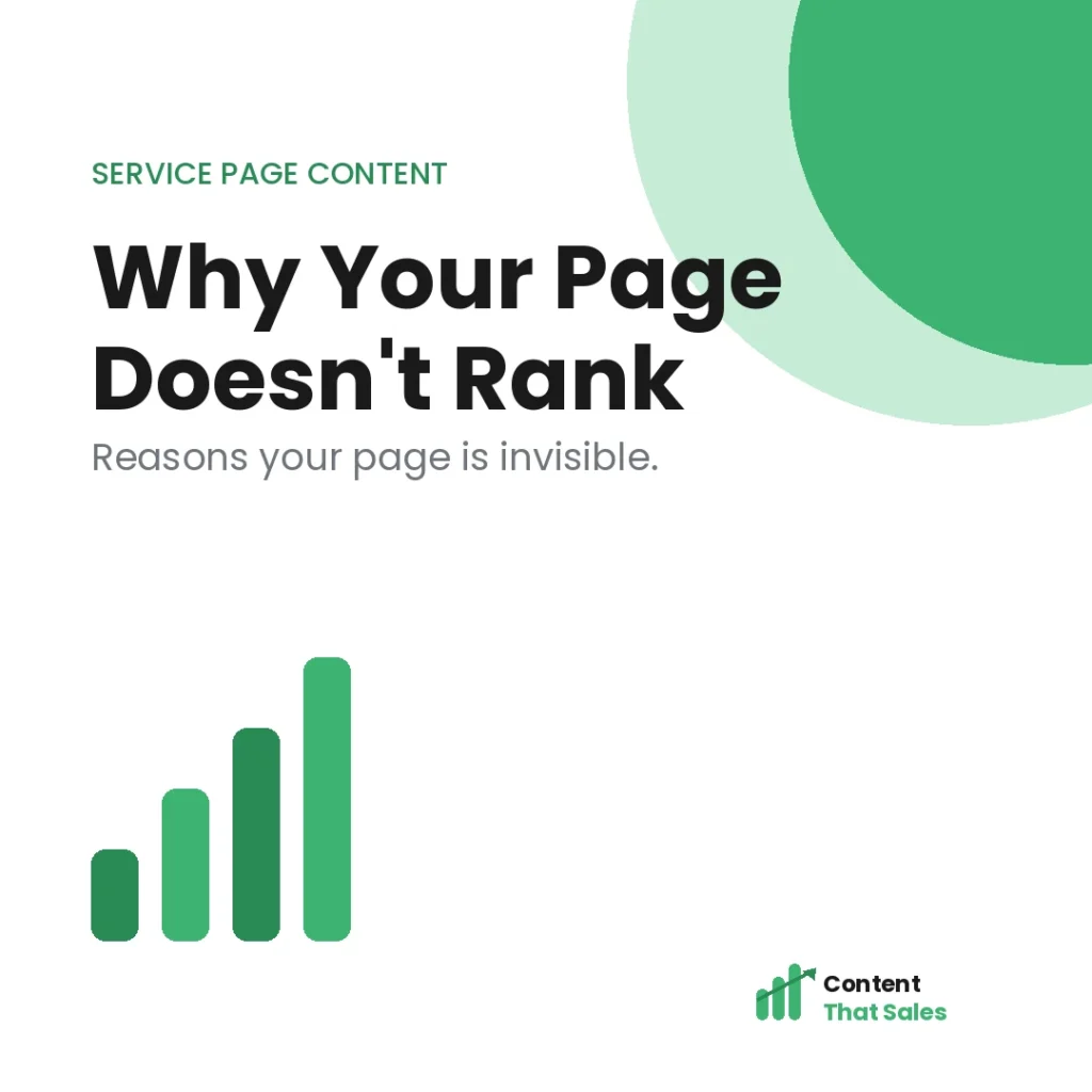 Why your service page doesn't rank on Google