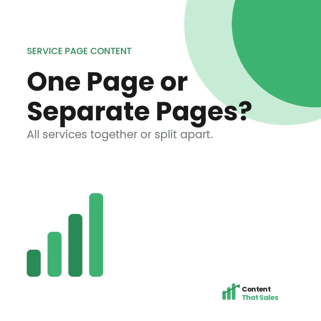 One page vs separate pages for each service which is better