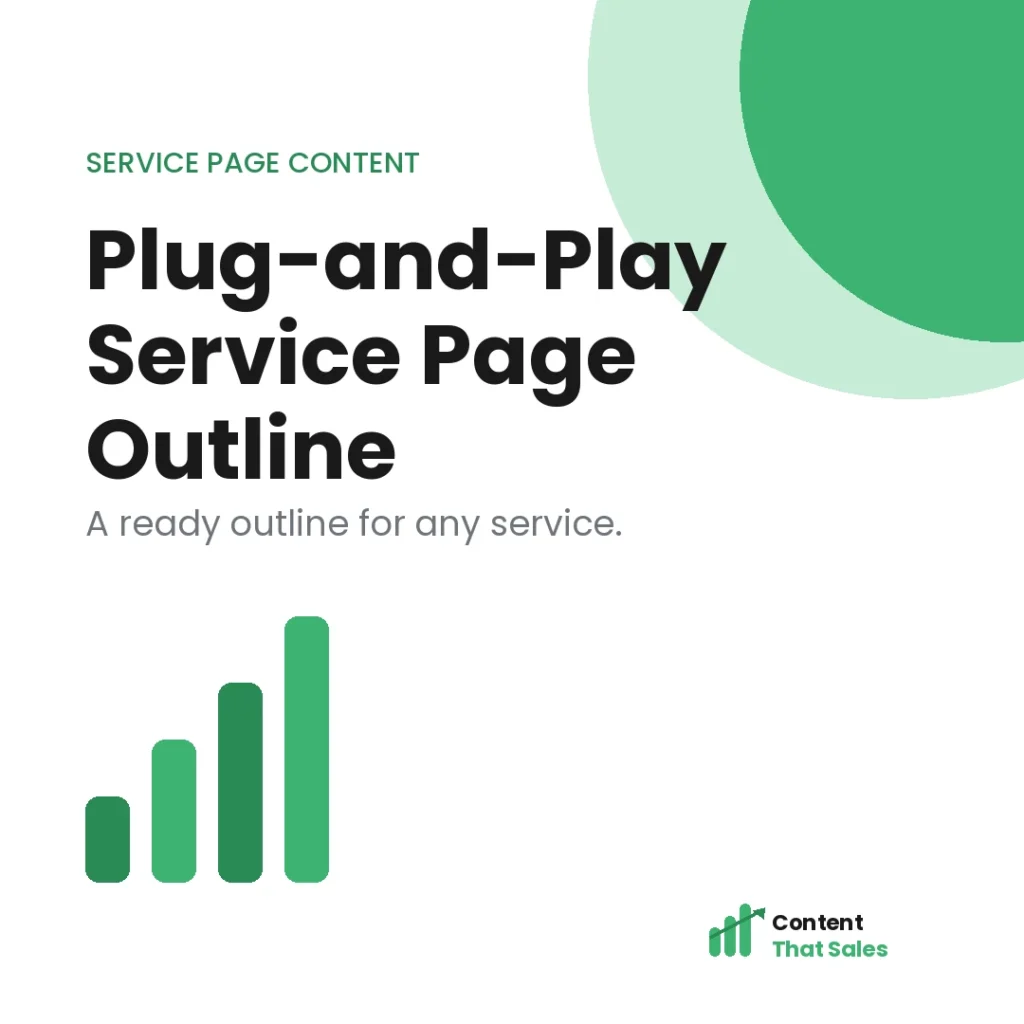 Plug-and-play service page outline