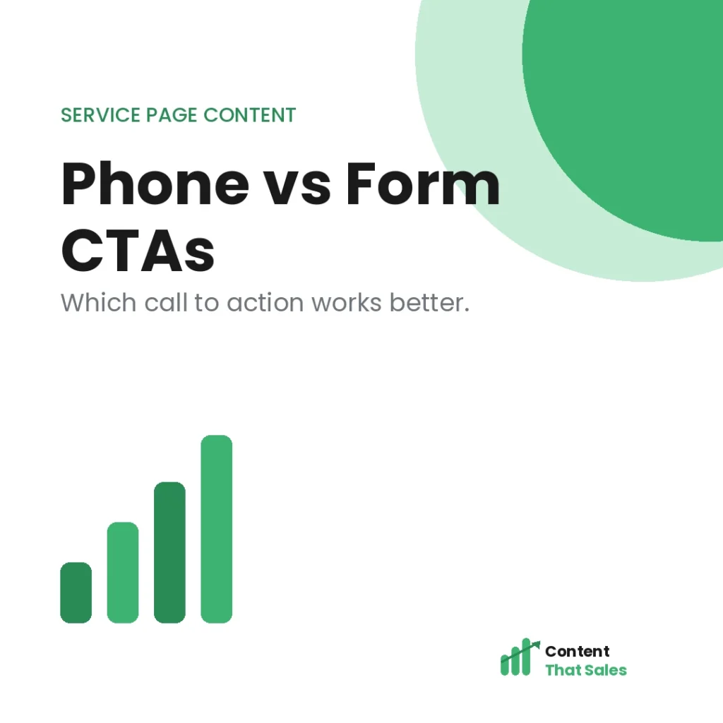 Phone vs form CTAs on service pages
