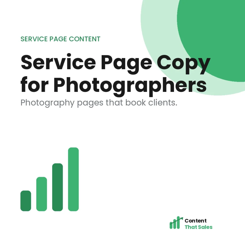 Service page copy for photographers