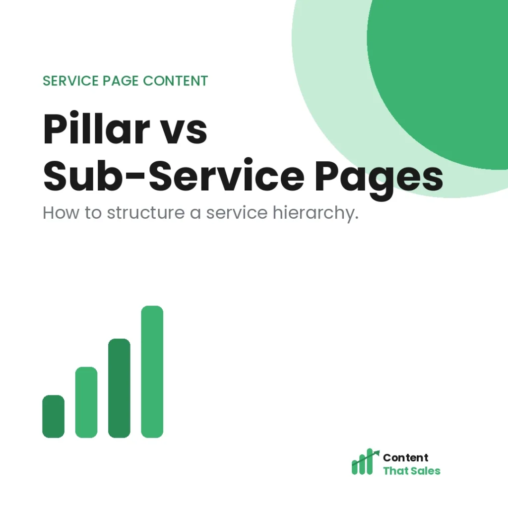 Pillar service pages vs sub-service pages