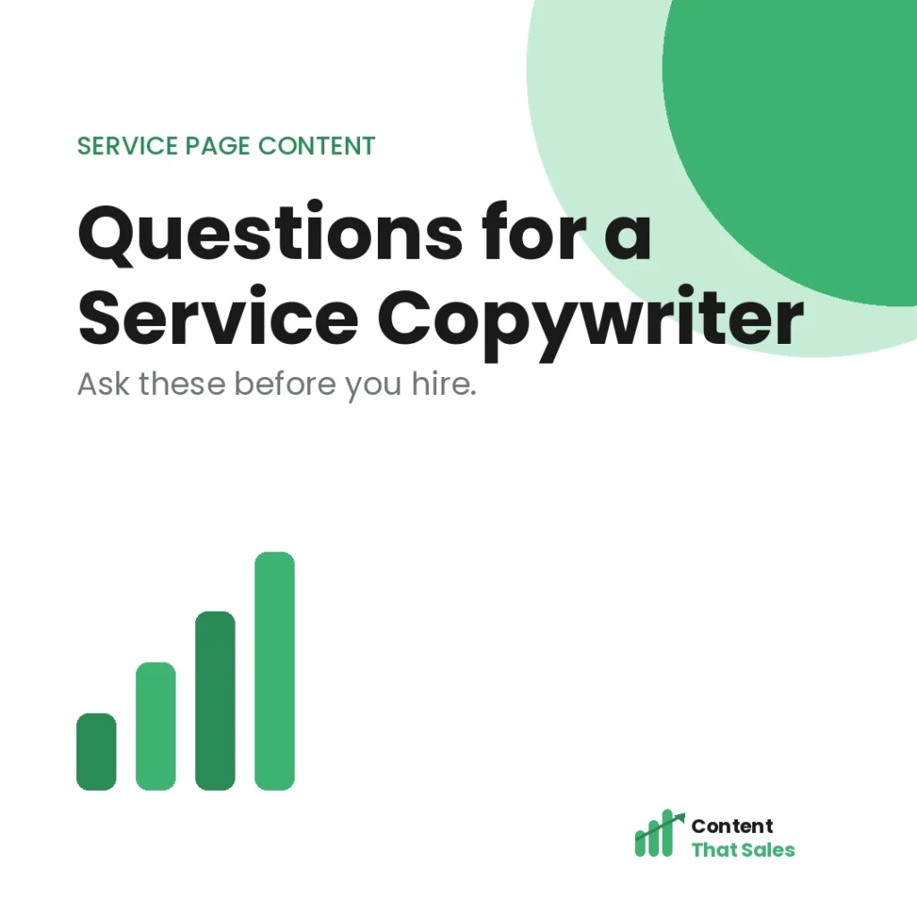 Questions to ask before hiring a service page copywriter