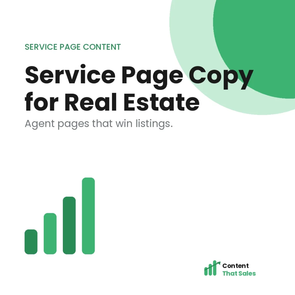 Service page copy for real estate agents