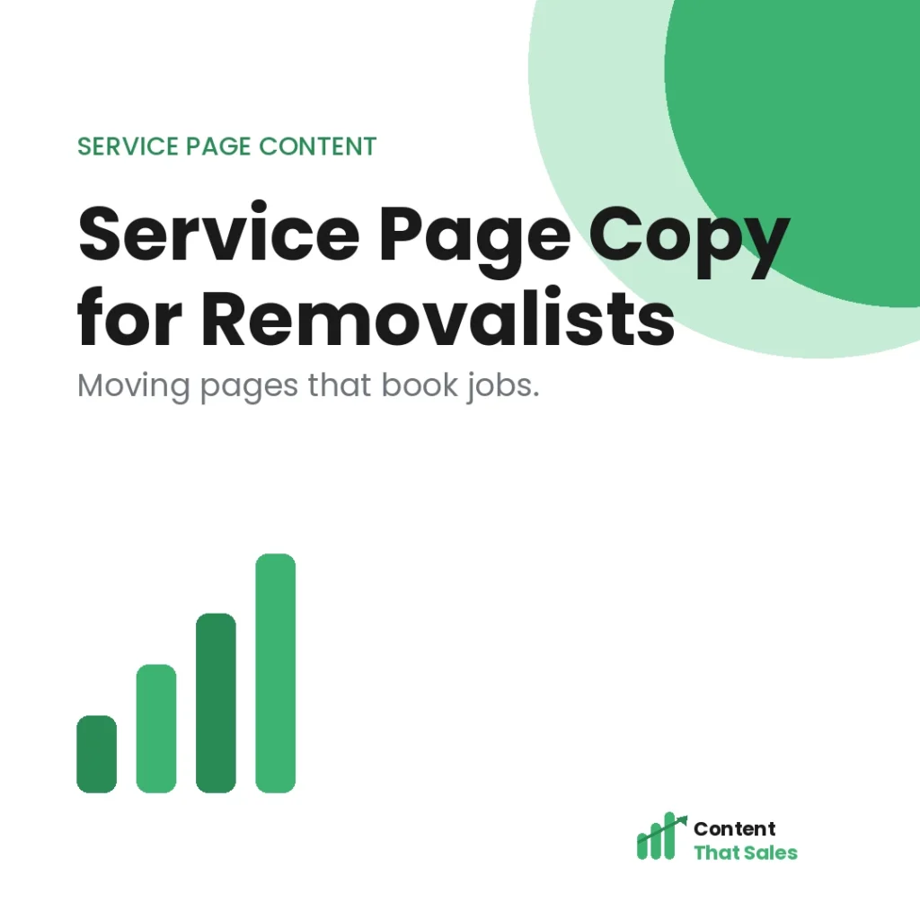 Service page copy for removalists