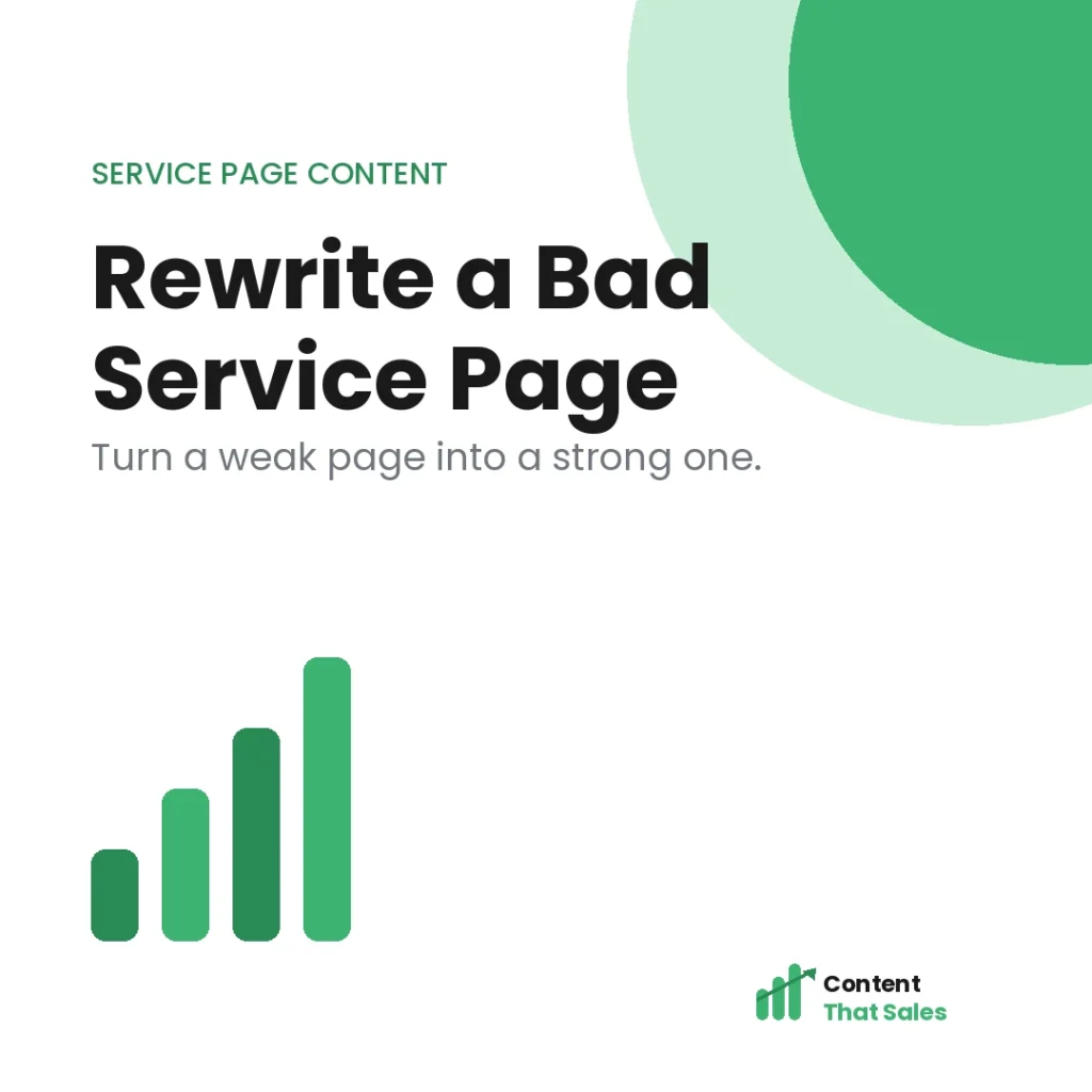 When and how to rewrite a service page
