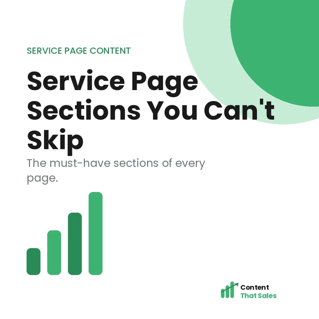 Service page sections you can't skip