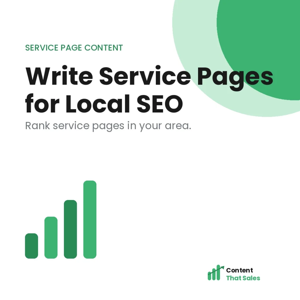 Service pages for local SEO a practical guide