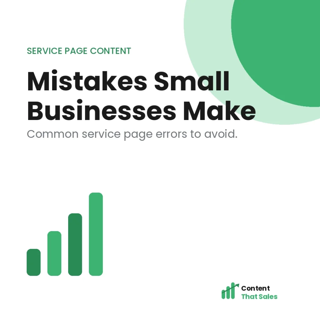 Service page copy mistakes small businesses make