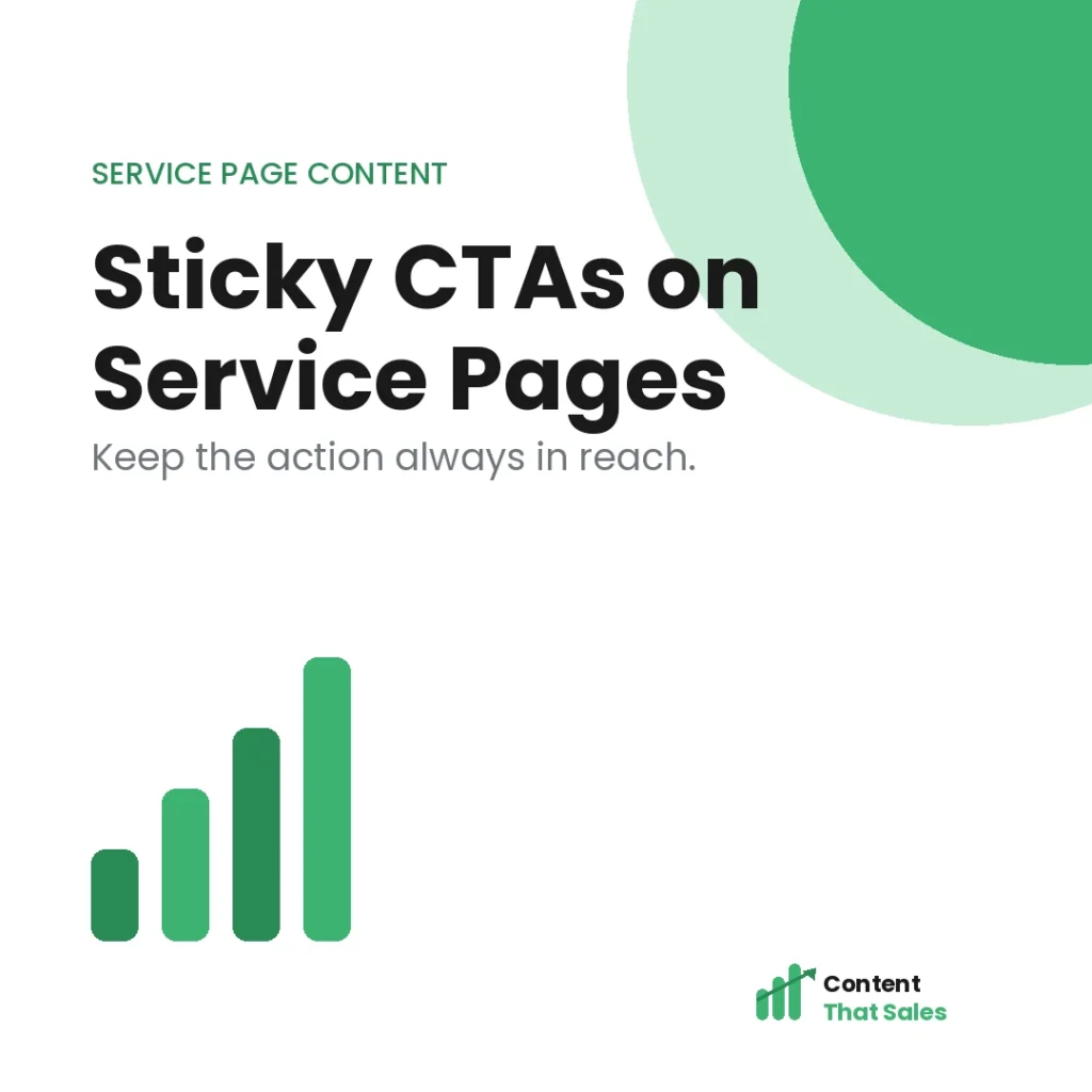 Sticky CTAs on service pages
