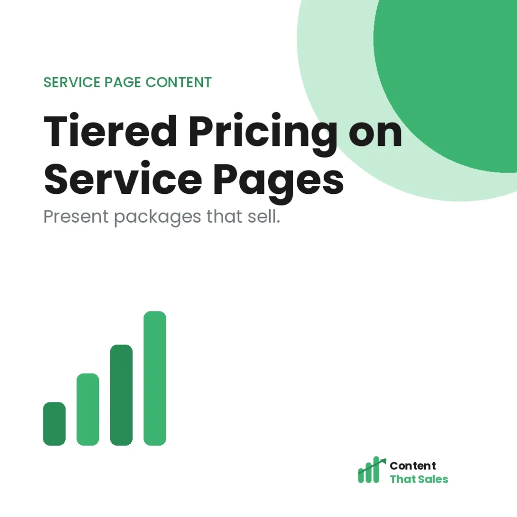 Tiered pricing on service pages how to use it well