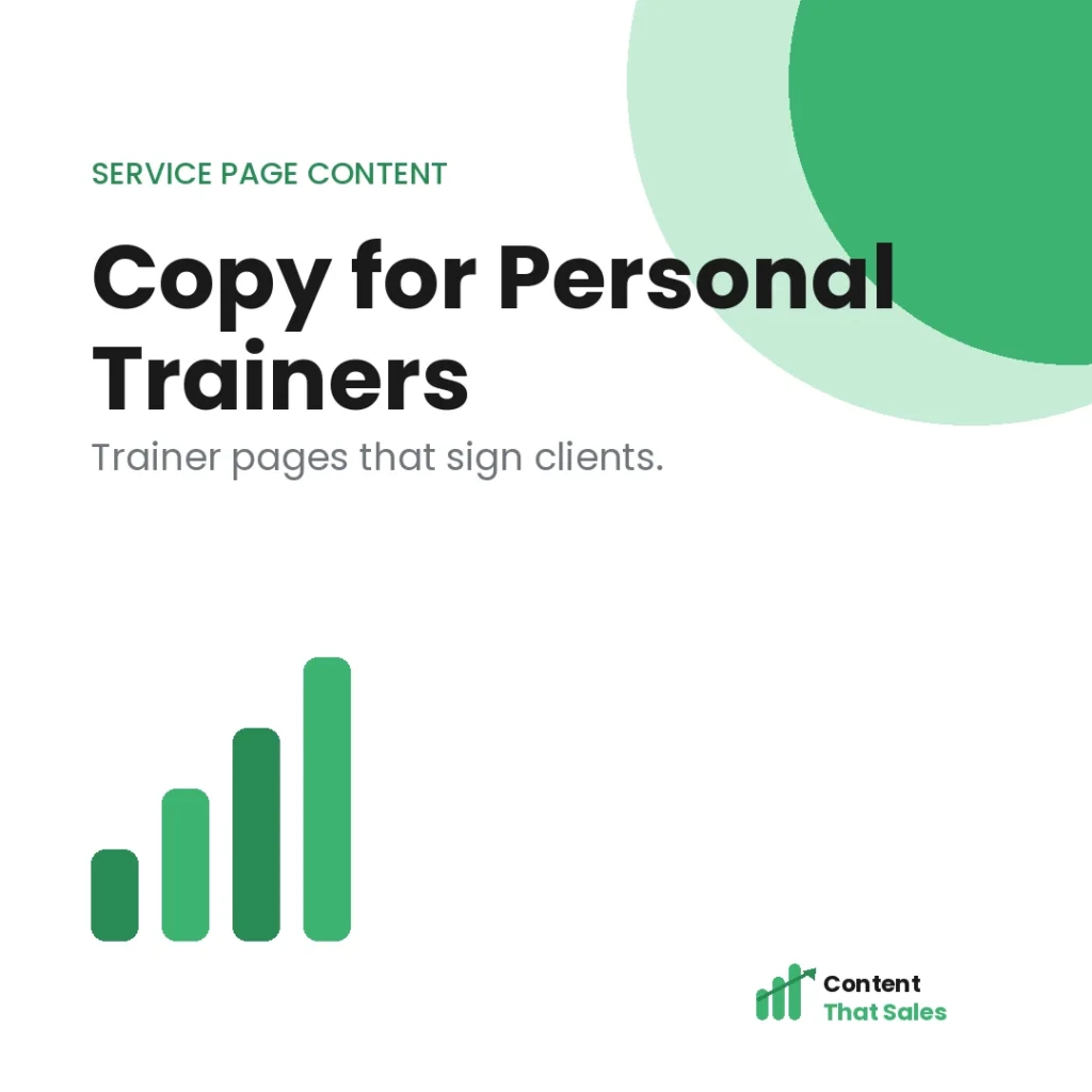 Service page copy for personal trainers