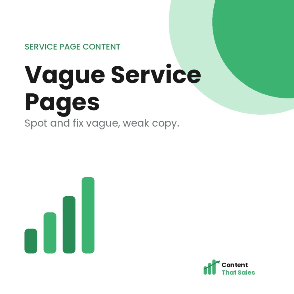 Vague service pages how to spot and fix them