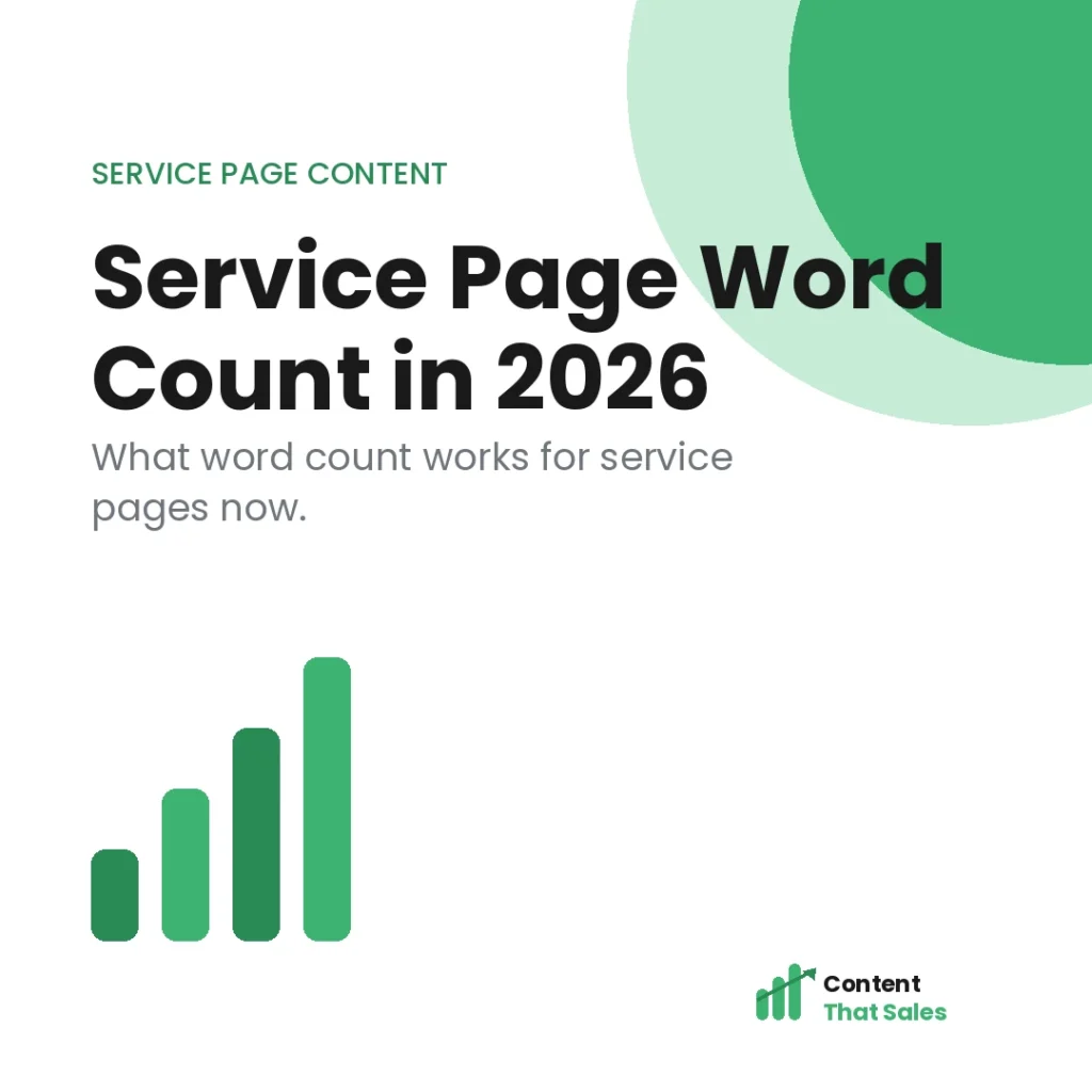 Word count for service pages what works in 2026