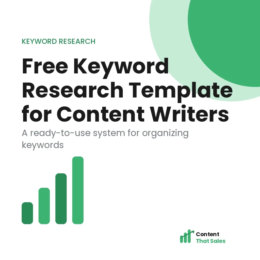 Free keyword research template for content writers