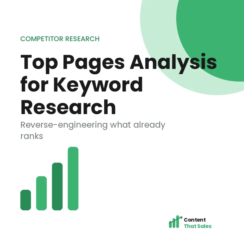 Top pages analysis for keyword research