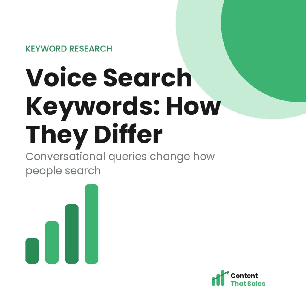 Voice search keywords guide by Content That Sales