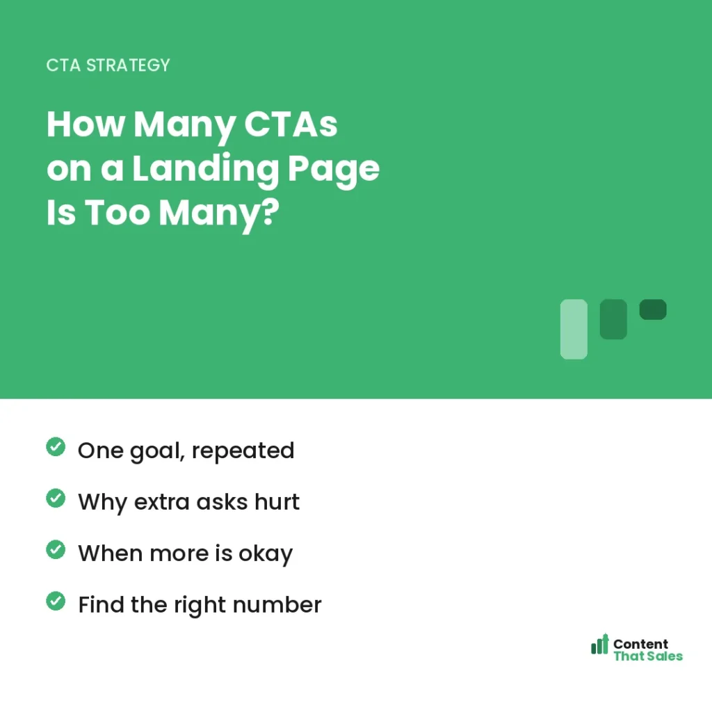 How many CTAs on a landing page is too many by Content That Sales